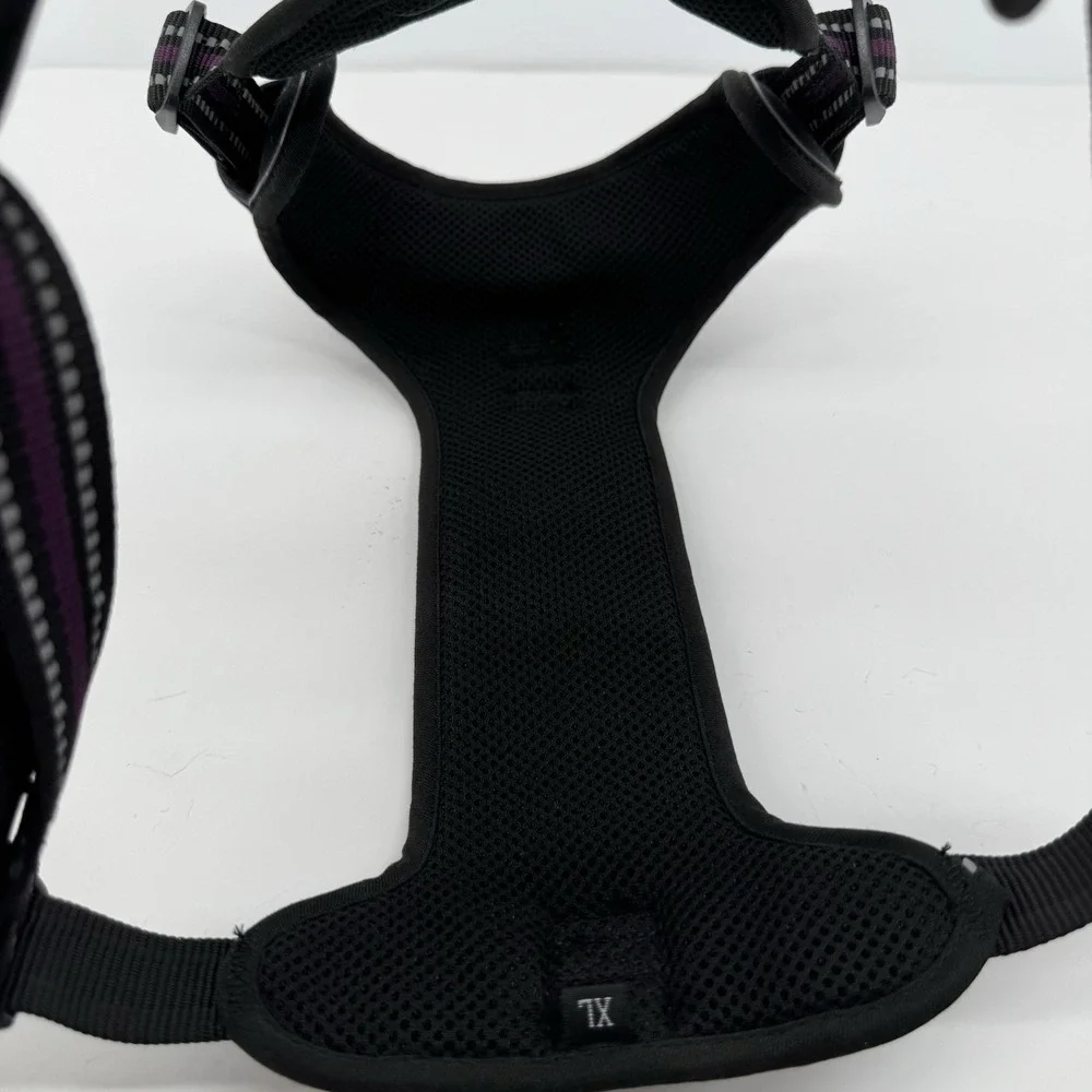 tobeDRI Reflective Dog Harness Purple Black Mesh Adjustable Size XL Pet Vest